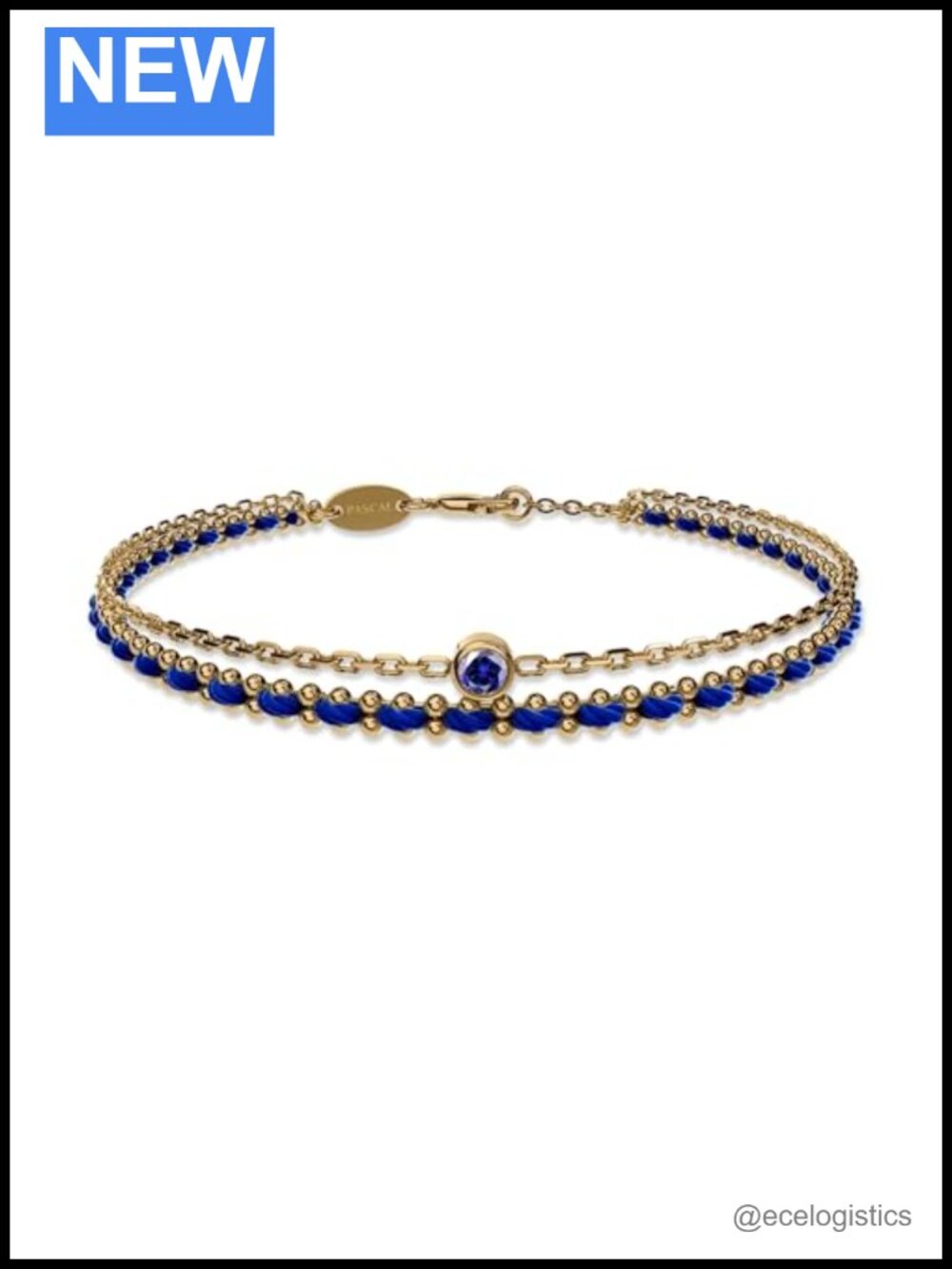 18K Gold Plated Double Layer Rope Chain Bracelet, Adjustable 6"+1.5", Lab Grown